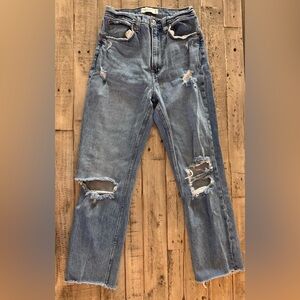 Distressed Blue Jeans